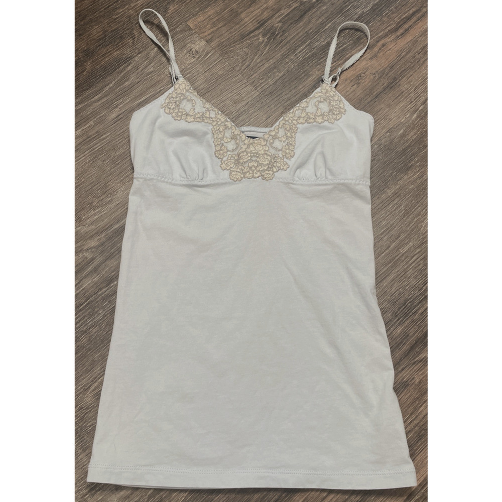 Y2K American Eagle Women's Lace Trim Cami Sz XS Tank Top Fairy Retro Coquette